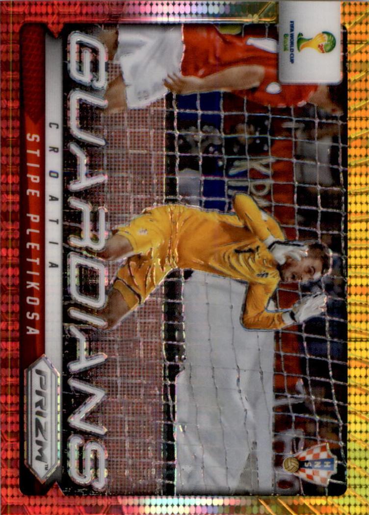 2014 Panini Prizm World Cup Soccer Yellow & Red Pulsar Stipe Pletikosa #14