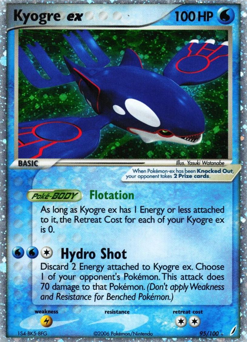 2006 Pokemon EX Crystal Guardians Kyogre #95 PSA 8