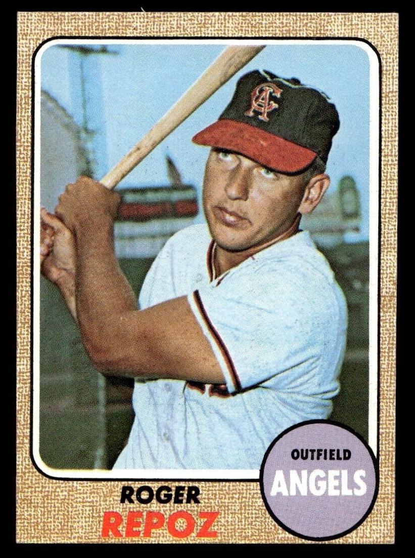 1968 Topps Baseball Roger Repoz #587 PSA 8