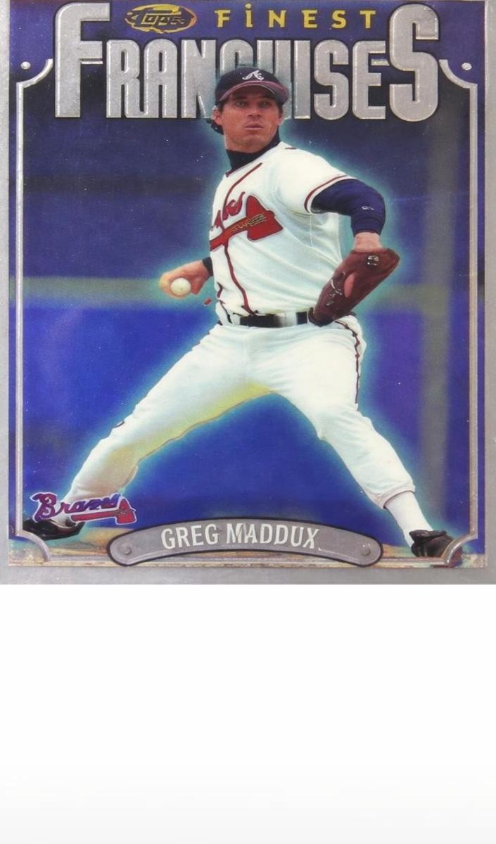 1996 Topps Finest Baseball Refractor Greg Maddux #235 PSA 8