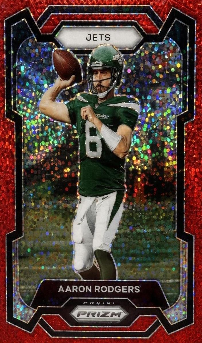 2023 Panini Prizm Football Red Sparkle Aaron Rodgers #227 PSA 10