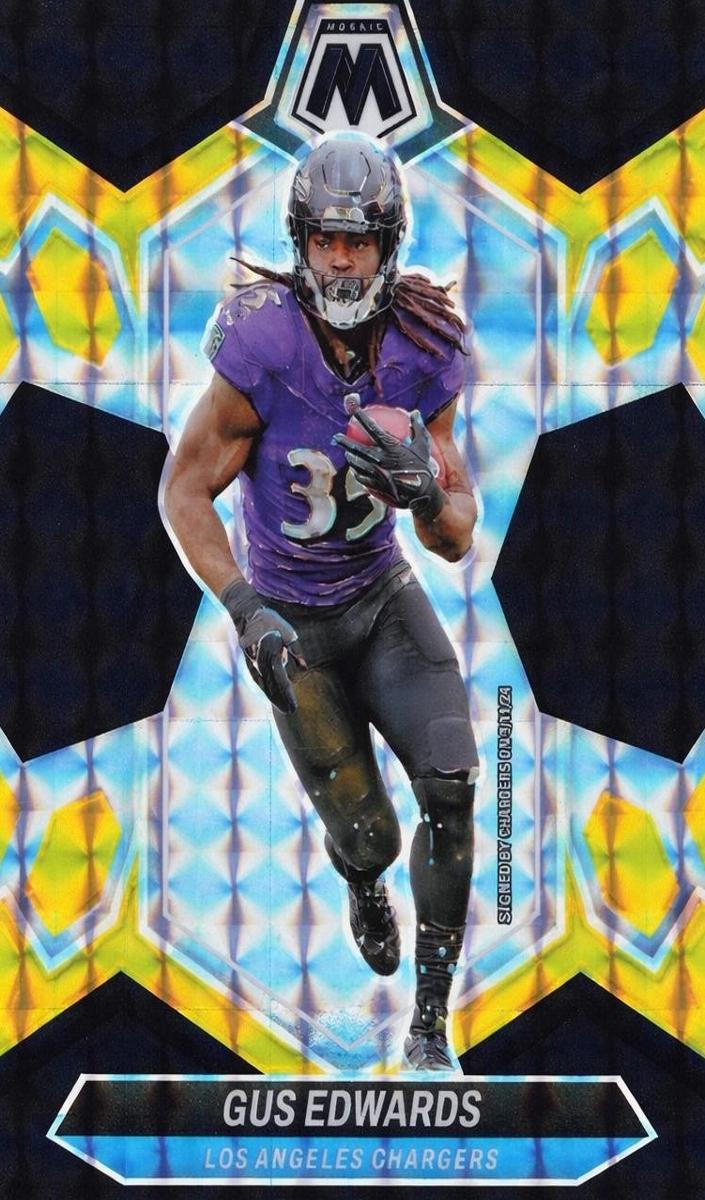 2024 Panini Mosaic Football Choice Black Gold Gus Edwards #121