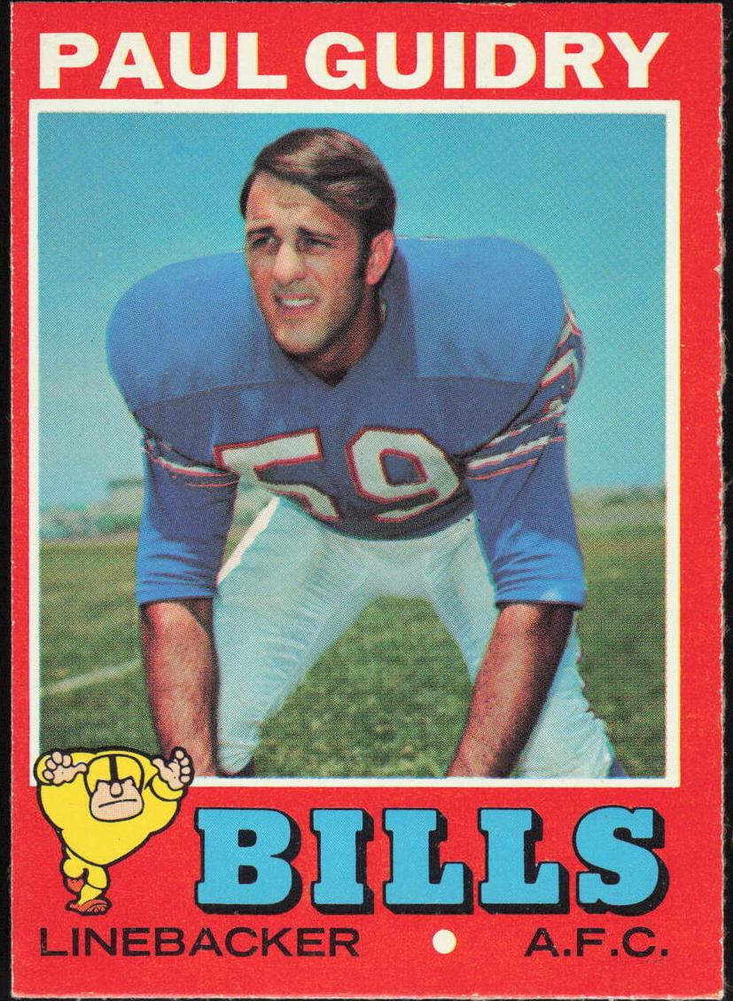 1971 Topps Football Paul Guidry #138 PSA 8