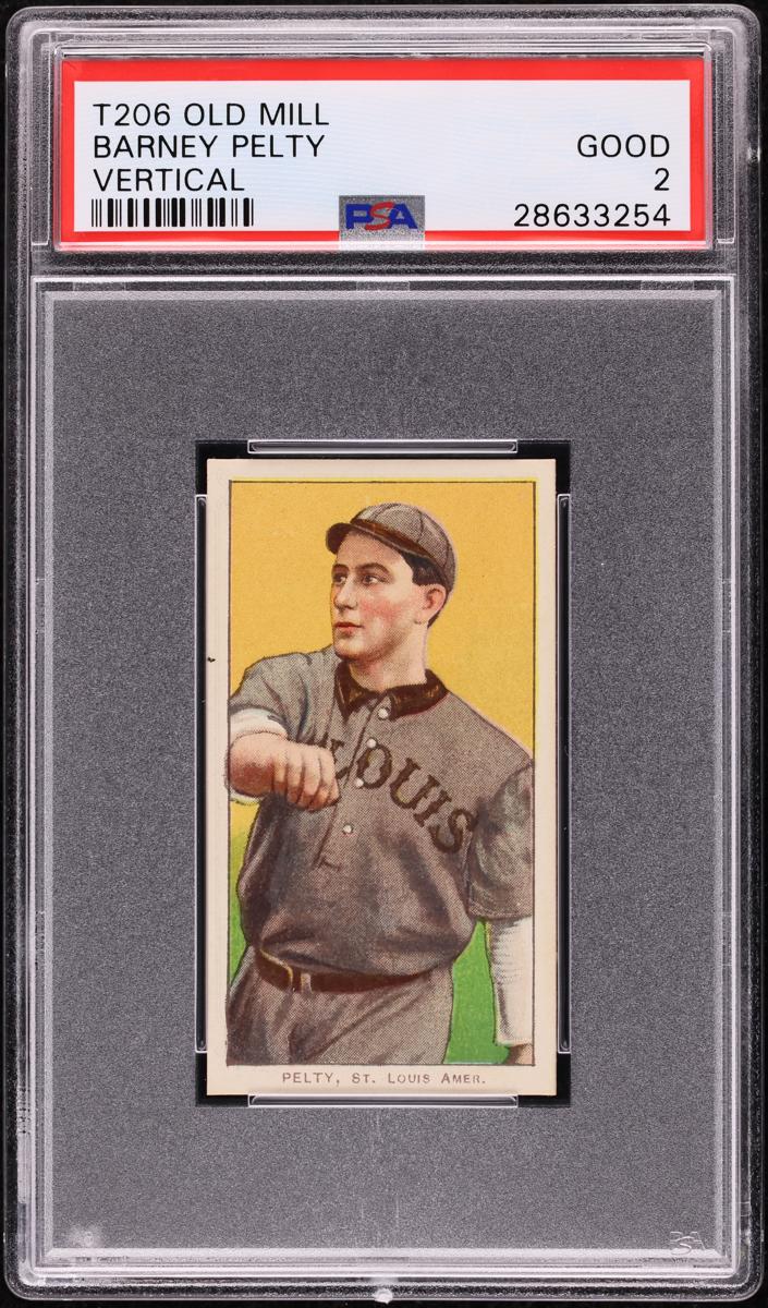 1909-11 T206 Baseball Vertical Barney Pelty #NNO PSA 2
