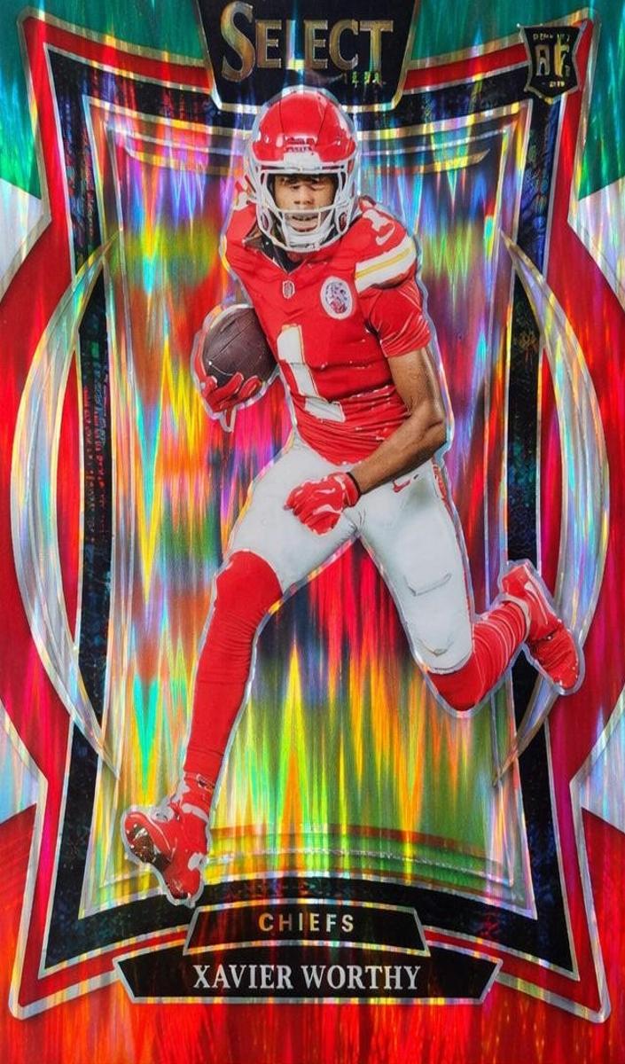 2024 Panini Select Football Green and Red Shock Xavier Worthy #32