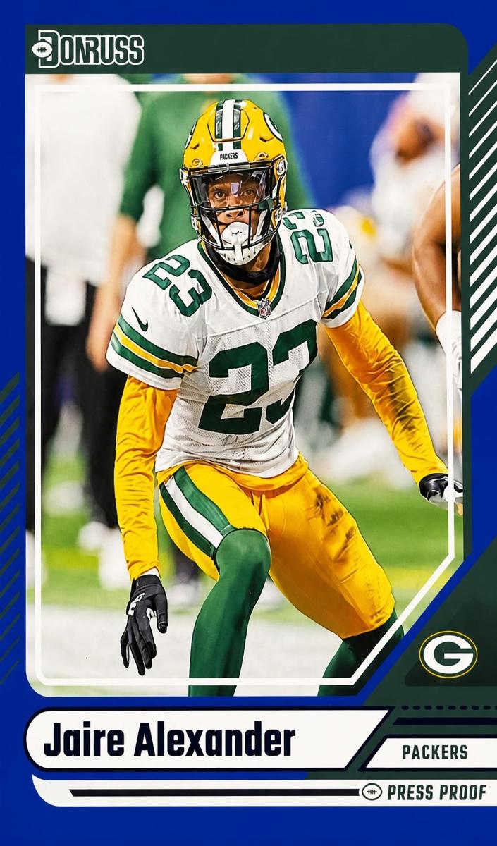 2024 Panini Donruss Football Press Proof Blue Jaire Alexander #158