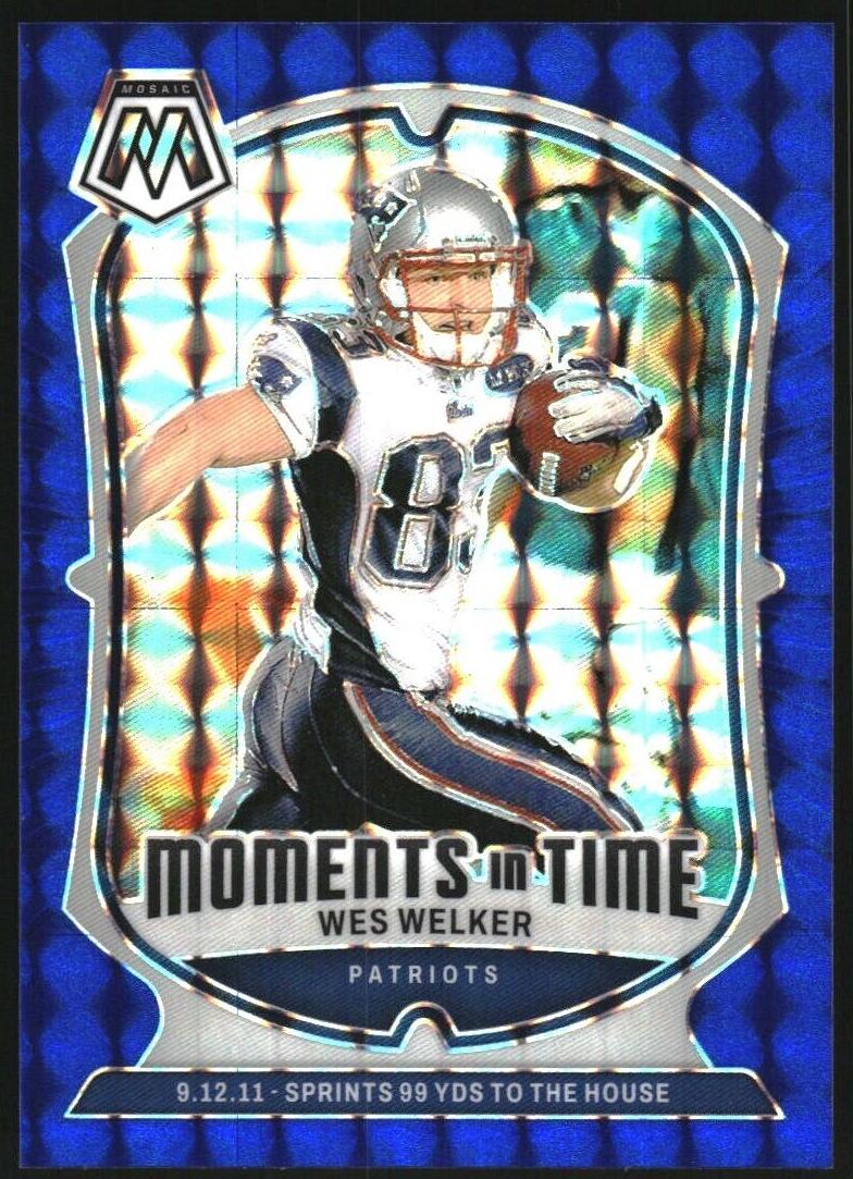 2024 Panini Mosaic Football Blue Wes Welker #5 PSA 10