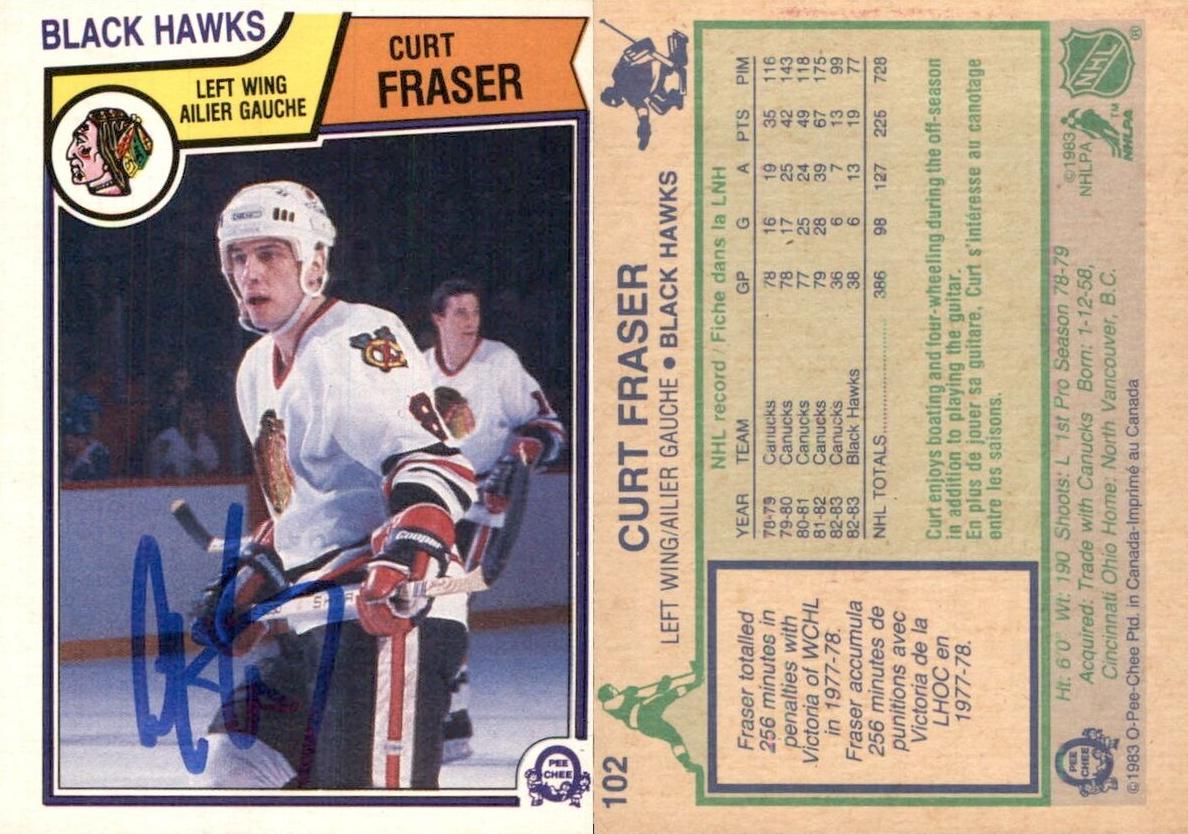 1983 O-Pee-Chee Hockey Curt Fraser #102