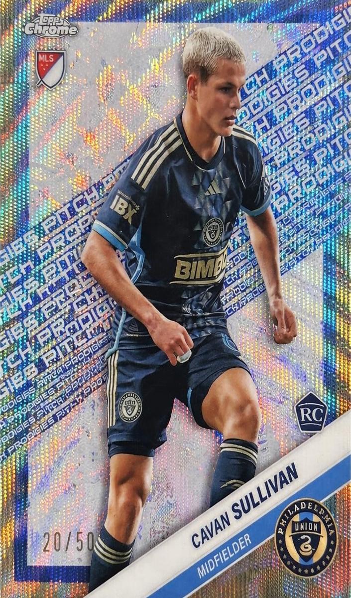 2025 Topps Chrome MLS Soccer Gold Wave Refractor Cavan Sullivan #176 PSA 9