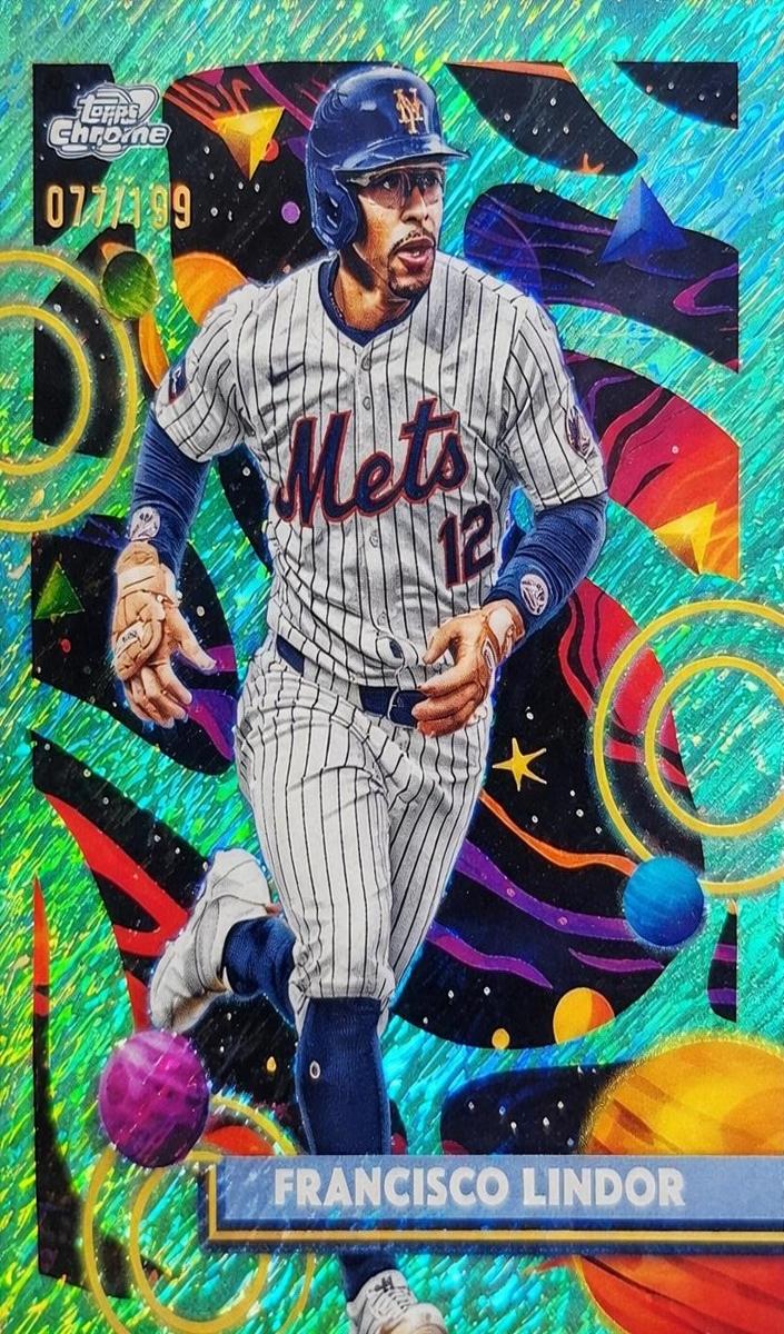 2025 Topps Cosmic Chrome Baseball Aqua Equinox Refractor Francisco Lindor #106
