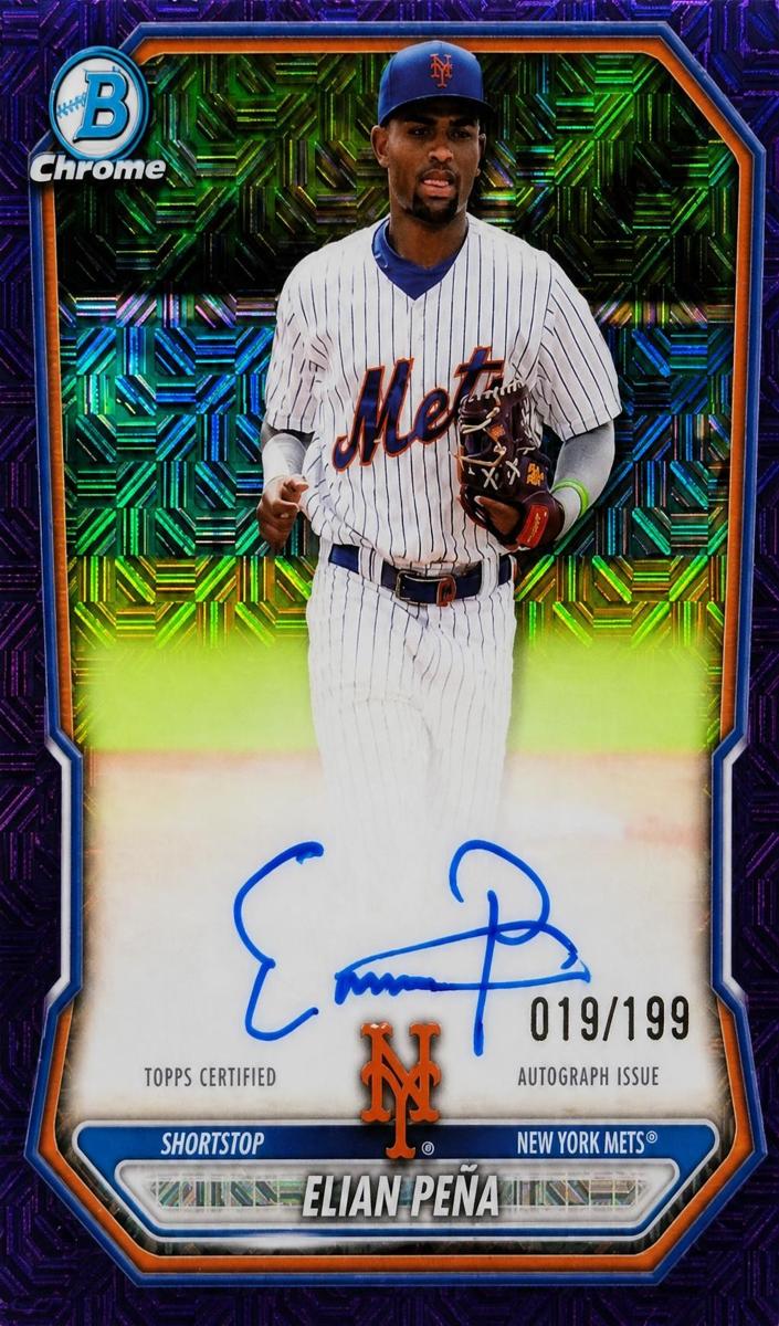 2026 Bowman Mega Box Baseball Purple Mojo Refractor Elian Pena #BMA-EP