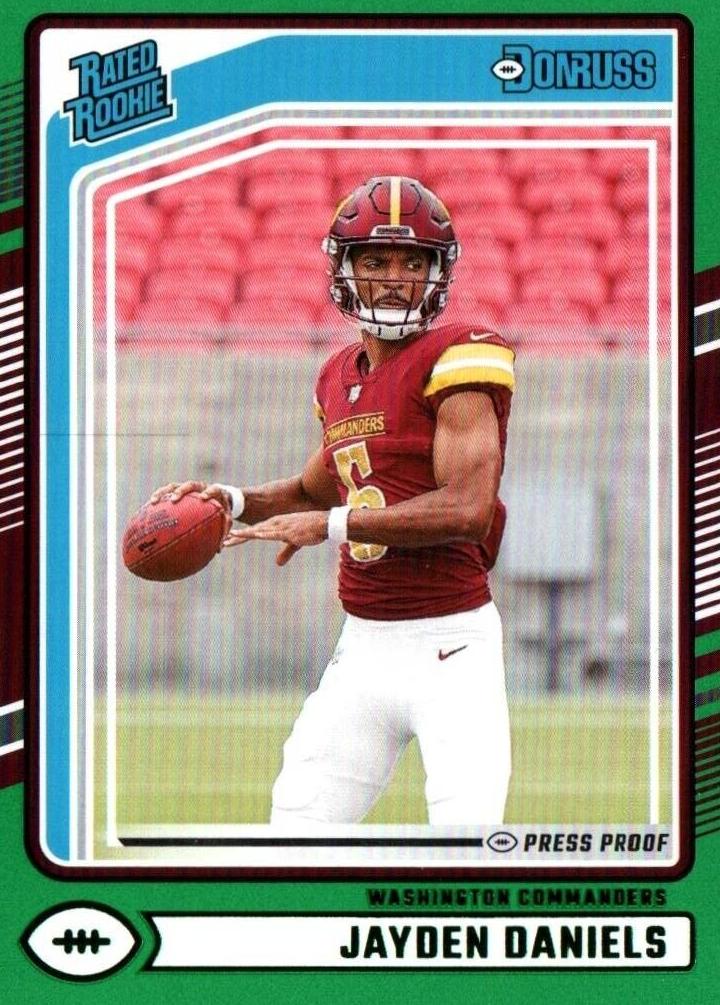 2024 Panini Donruss Football Press Proof Green Jayden Daniels #389 PSA 10