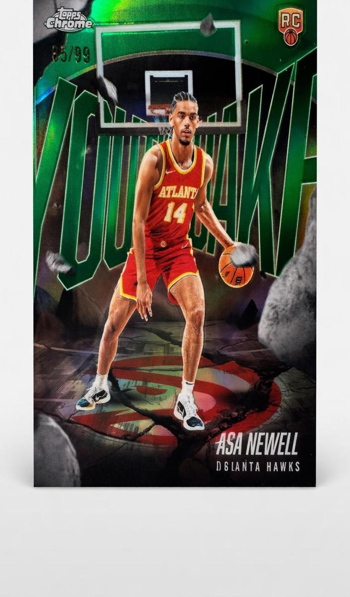 2025 Topps Chrome Basketball Geometric Green Refractor Asa Newell #YQ-14