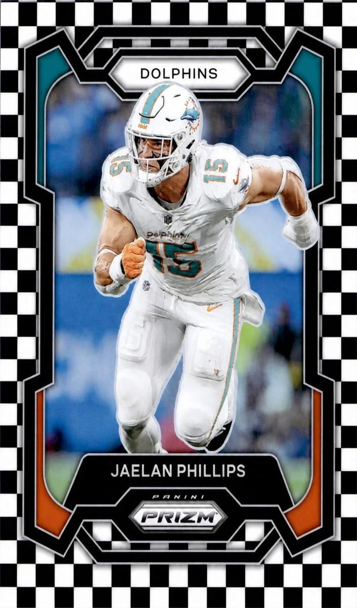 2023 Panini Prizm Football Black and White Checker Jaelan Phillips #183 PSA 9