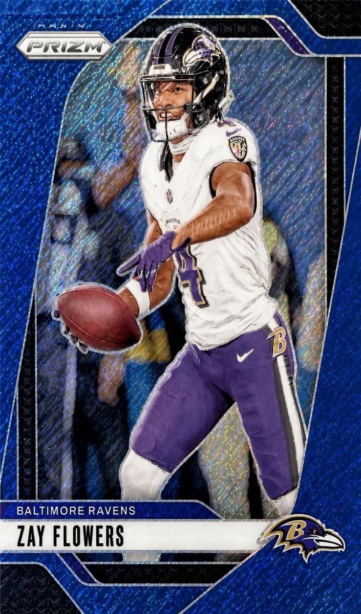 2024 Panini Prizm Football Blue Shimmer Zay Flowers #21