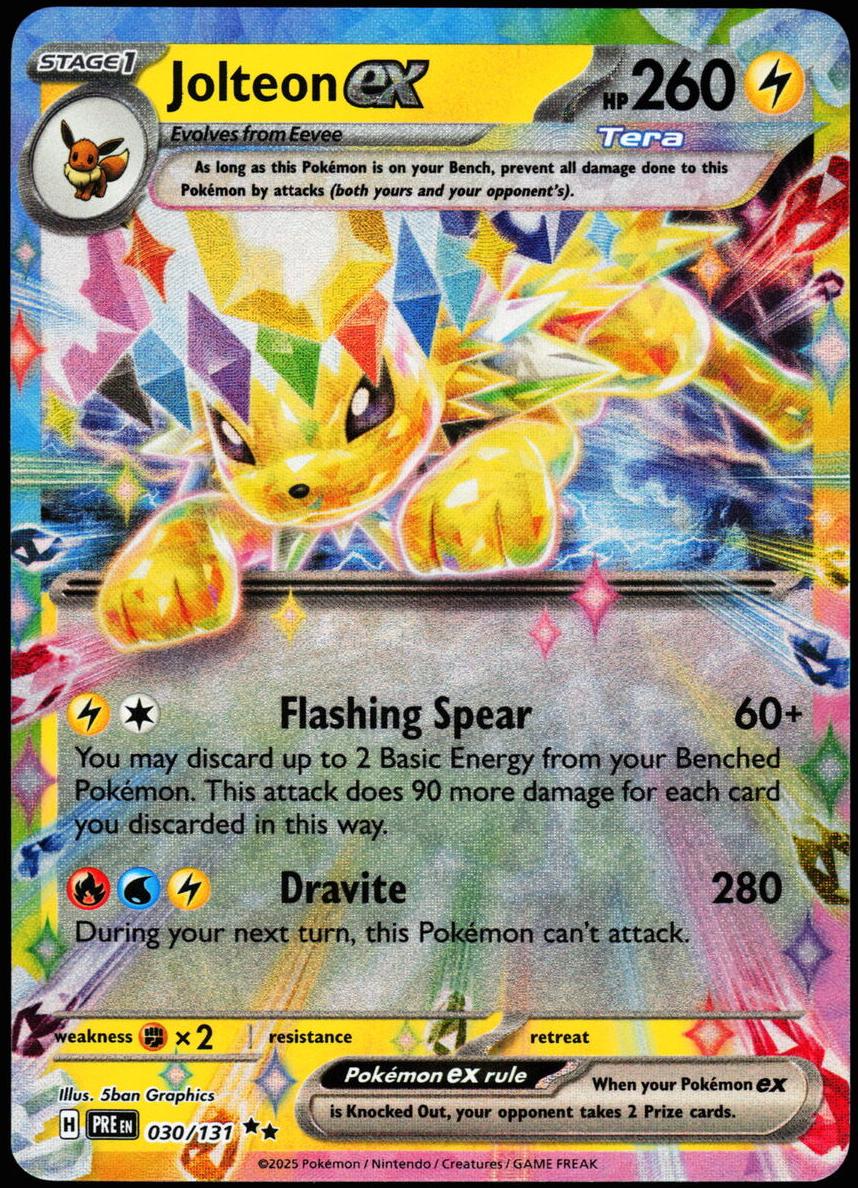2025 Pokemon Scarlet & Violet Prismatic Evolutions Jolteon EX #30 PSA 10
