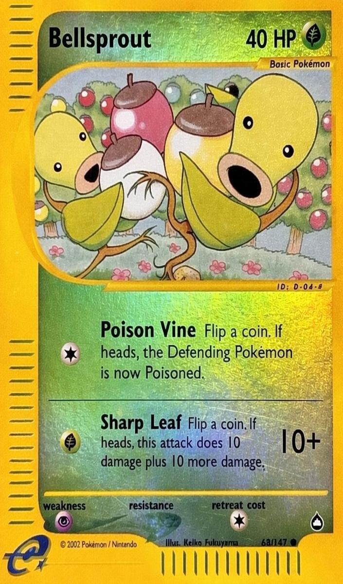 2003 Pokemon Aquapolis Reverse Foil Bellsprout #68