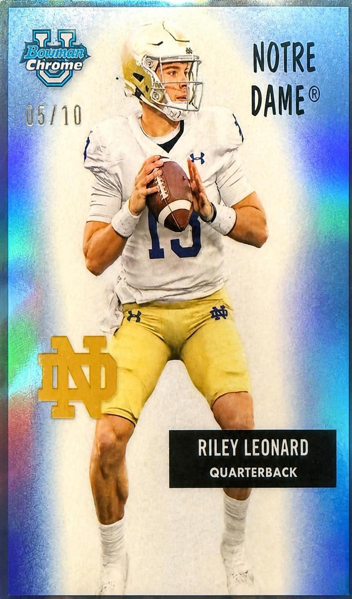 2024 Bowman Chrome University Football Black Refractor Riley Leonard #55B-30