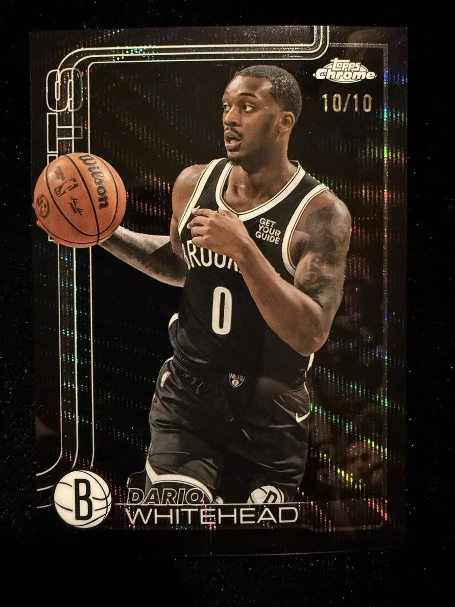 2025 Topps Chrome Basketball Black Wave Refractor Dariq Whitehead #91