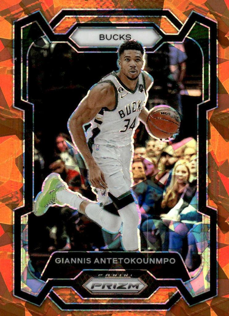 2023 Panini Prizm Basketball Orange Ice Giannis Antetokounmpo #103 PSA 9