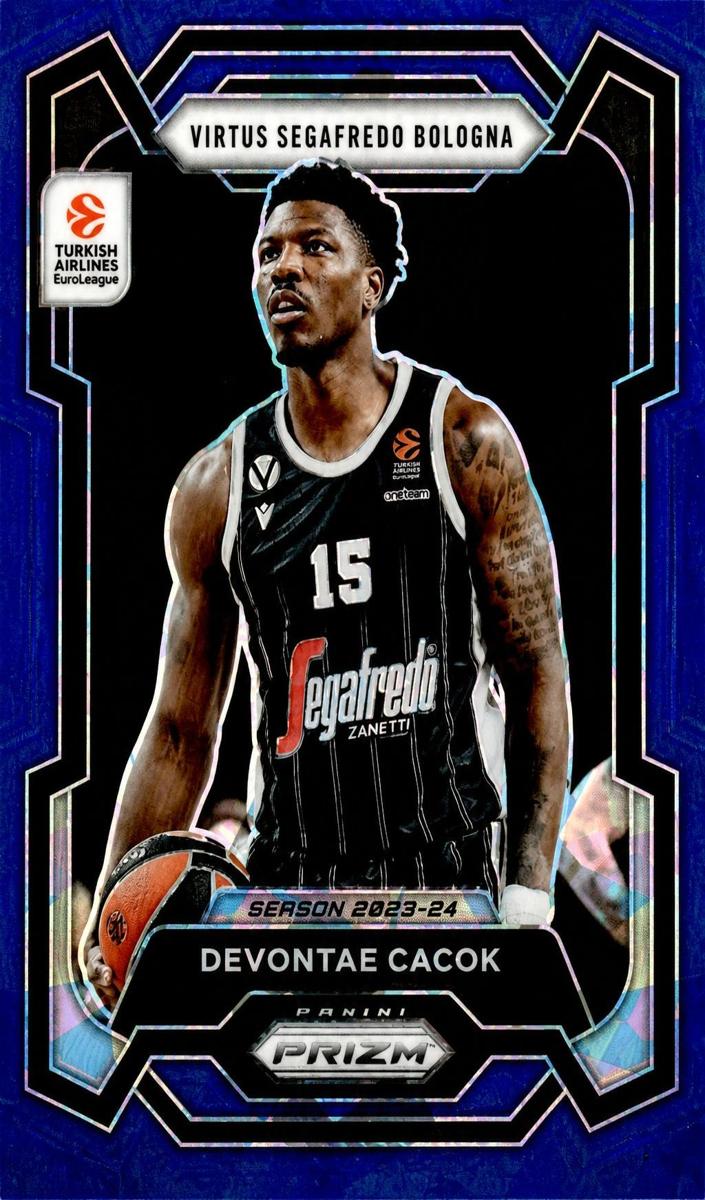 2023 Panini Prizm Turkish Airlines EuroLeague Basketball Blue Ice Devontae Cacok #129