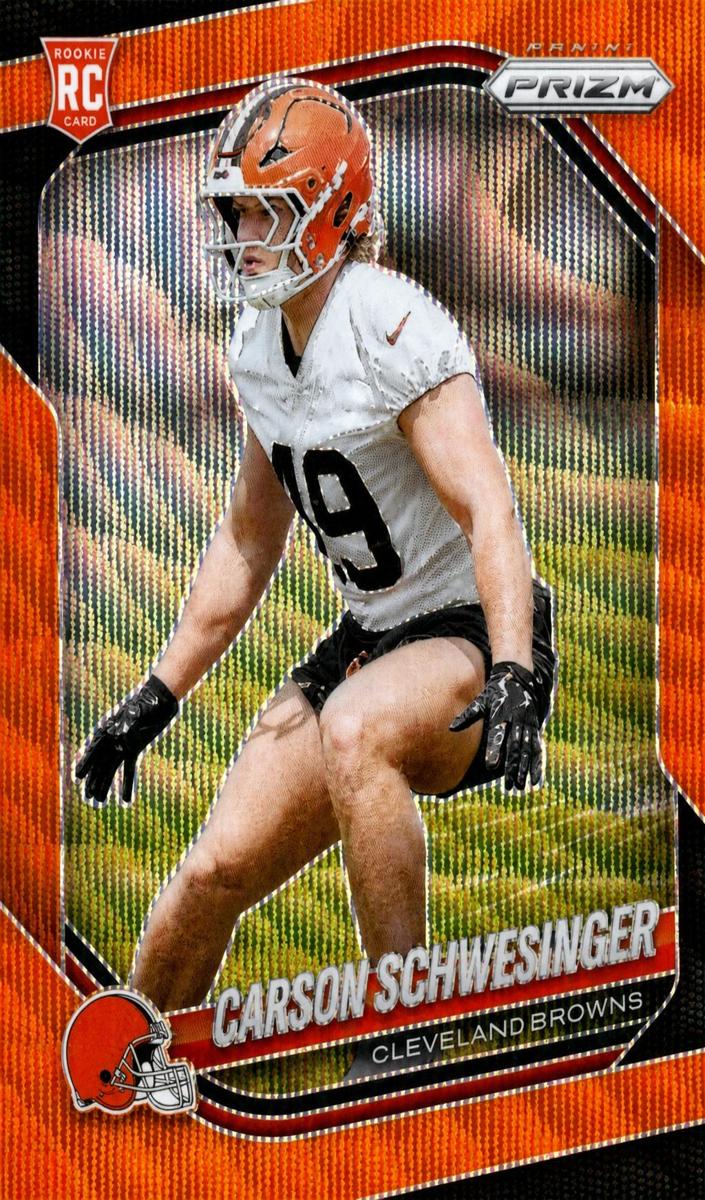 2025 Panini Prizm Football Orange Wave Carson Schwesinger #384
