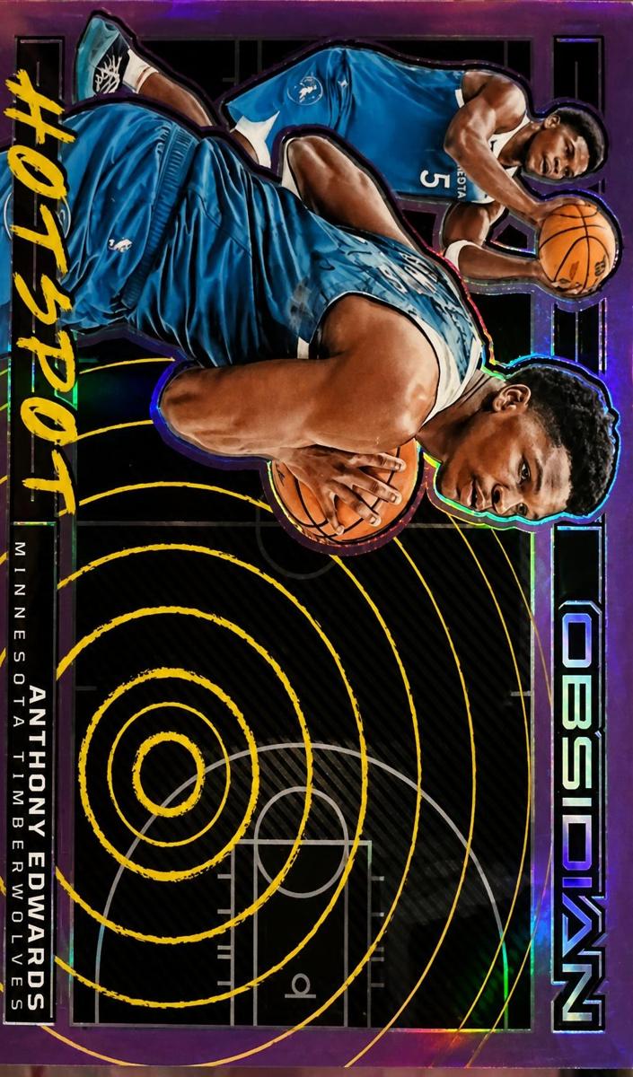 2023 Panini Obsidian Basketball Electric Etch Purple Flood Anthony Edwards #16 PSA 9