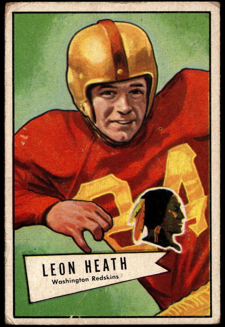 1952 Bowman Small Football Leon Heath #91