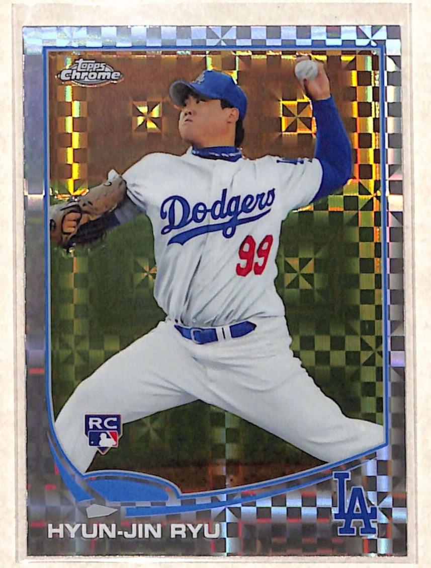 2013 Topps Chrome Baseball Refractor Hyun-Jin Ryu #25