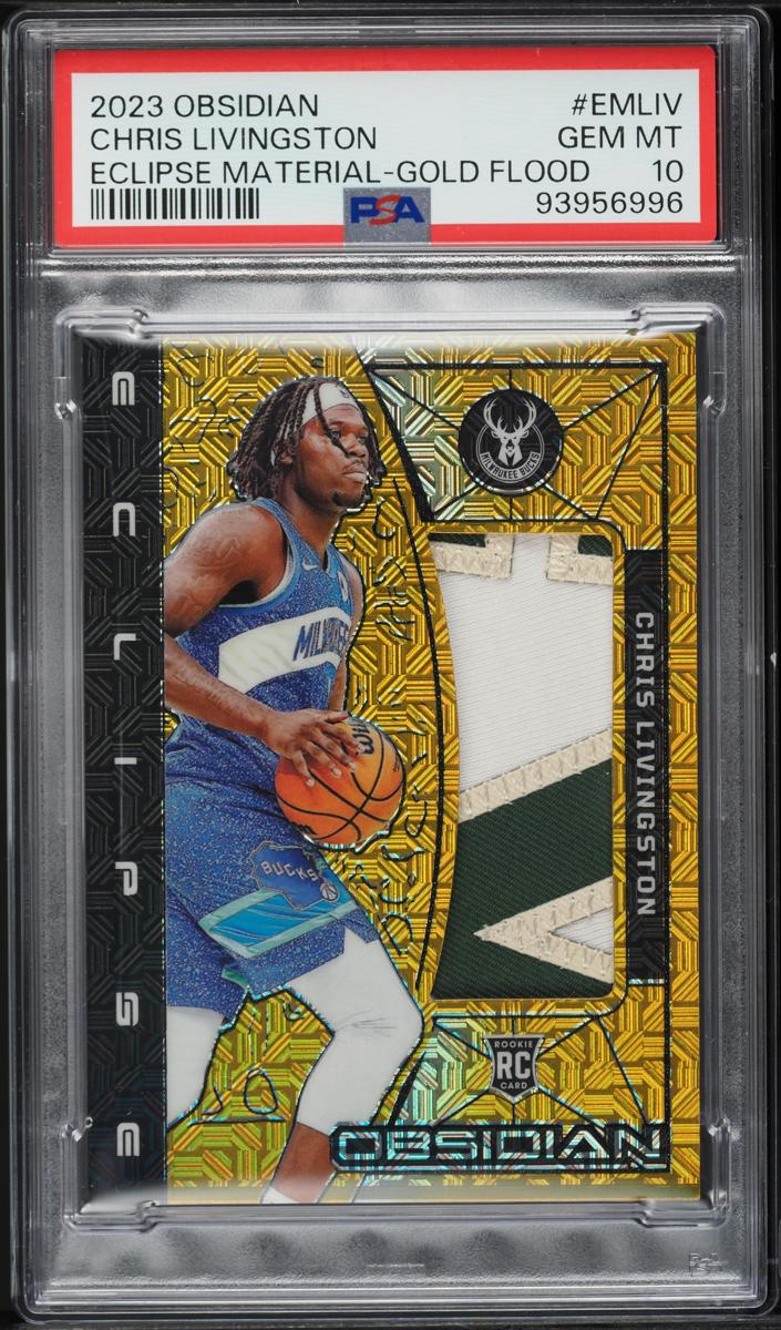 2023 Panini Obsidian Basketball Gold Flood Chris Livingston #EM-LIV PSA 10