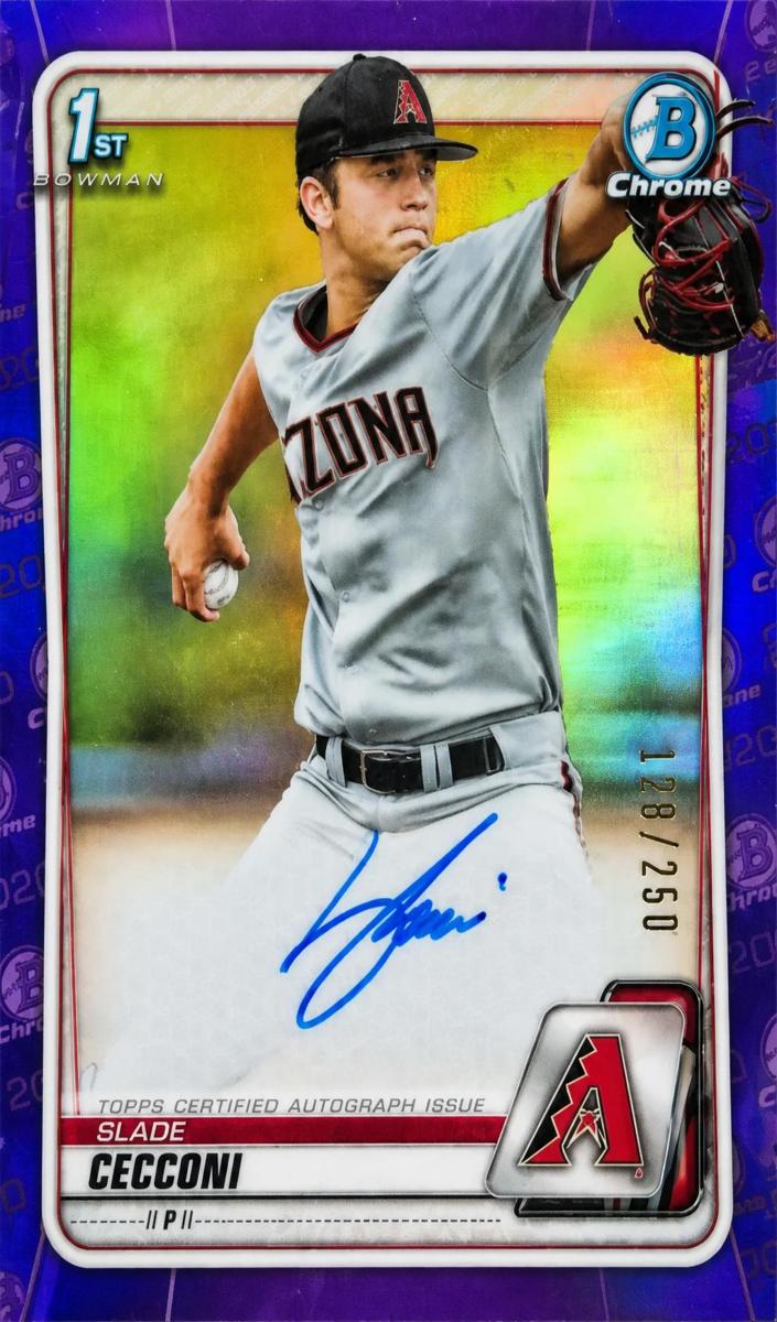 2020 Bowman Draft Chrome Baseball Purple Slade Cecconi #CDA-SC