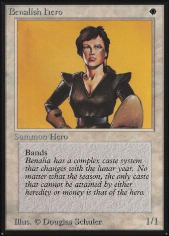 1993 Magic The Gathering Beta Benalish Hero #NNO