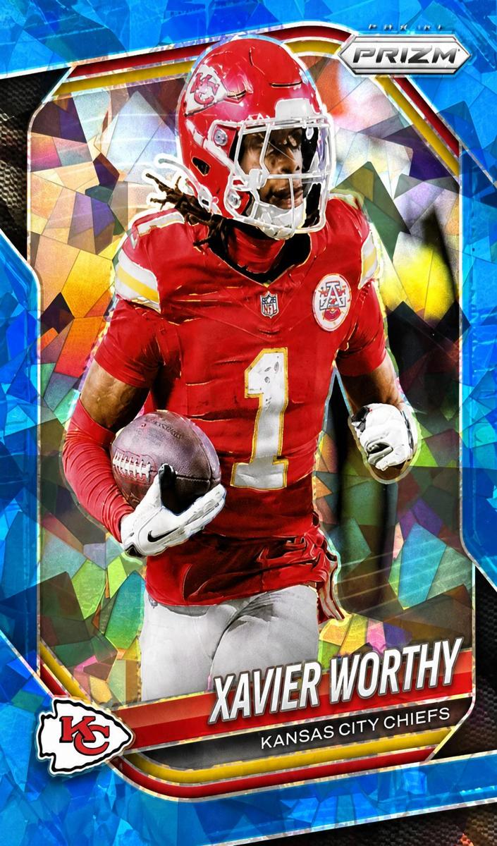 2025 Panini Prizm Football Blue Ice Xavier Worthy #197