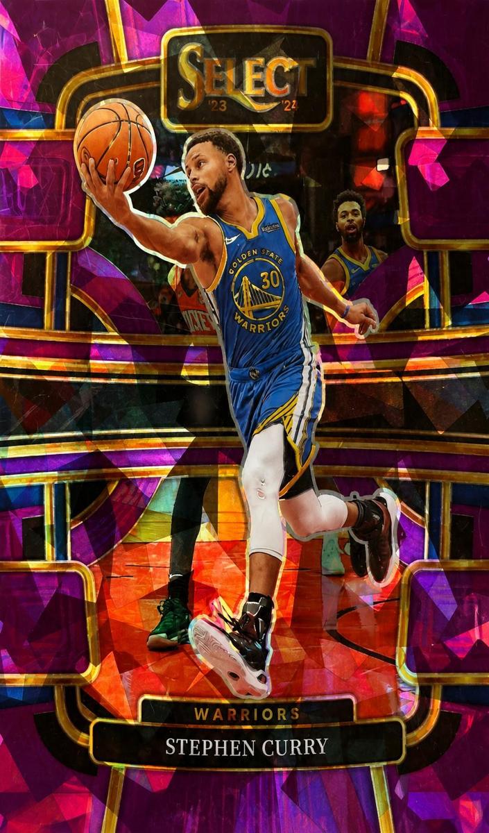 2023 Panini Select Basketball Purple Cracked Ice Stephen Curry #56 PSA 9