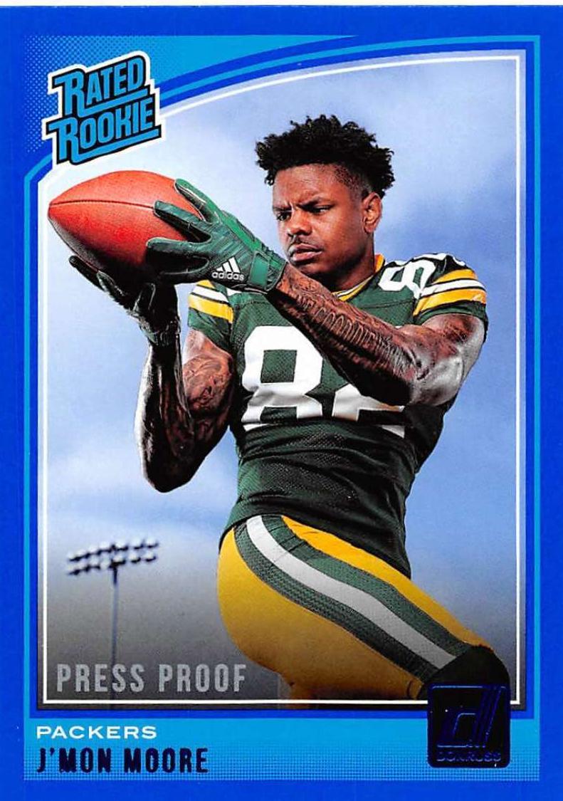 2018 Panini Donruss Football Press Proof Blue J'Mon Moore #332