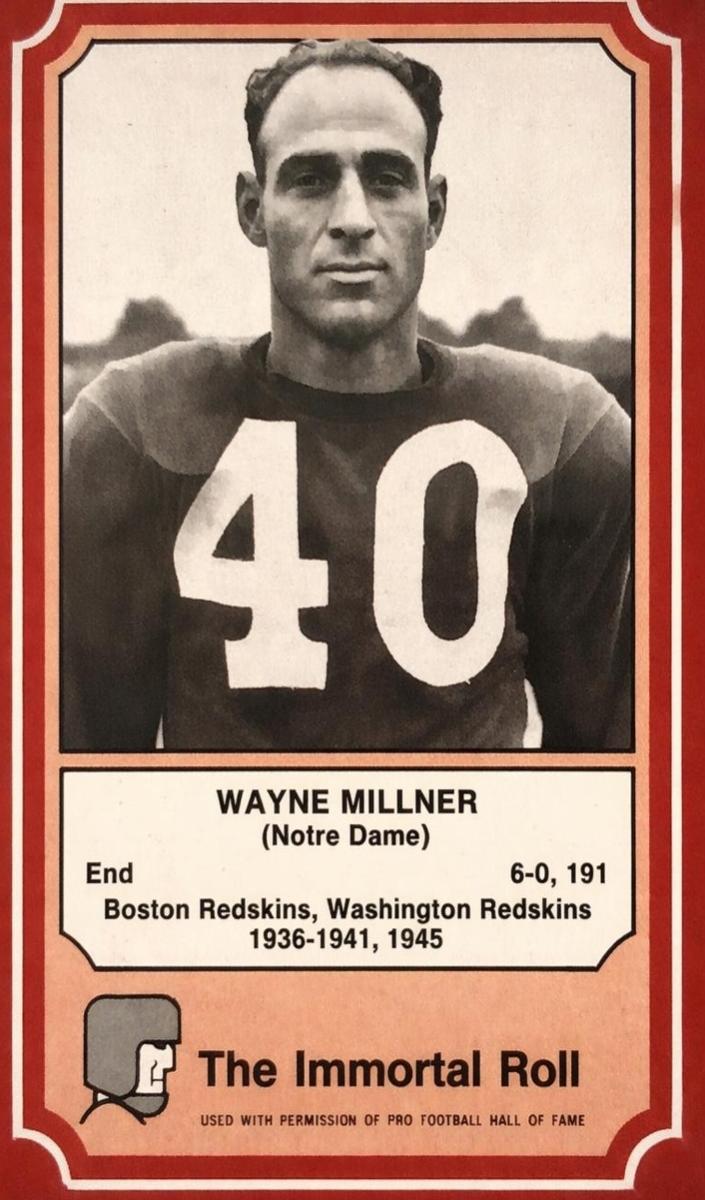1975 Fleer Hall of Fame Immortal Roll Football Wayne Millner #60