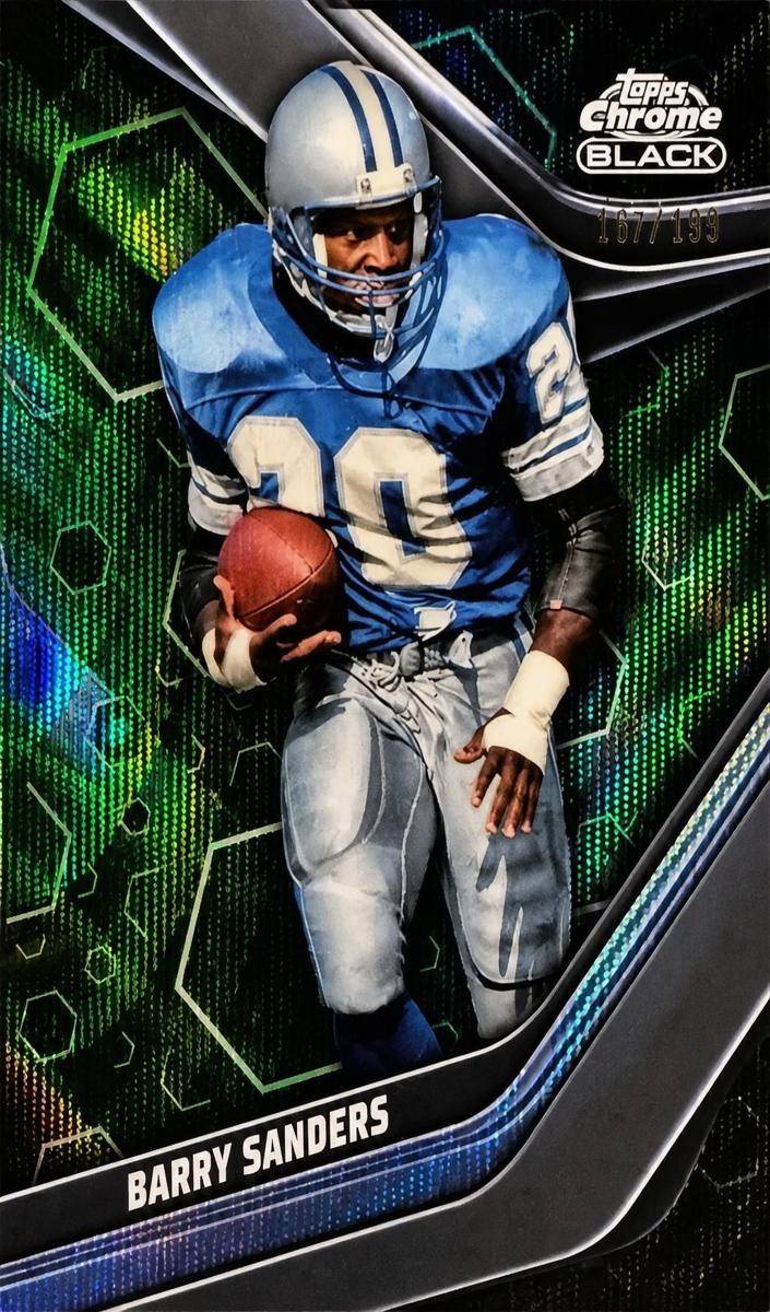 2023 Topps Composite Football Green Wave Refractor Barry Sanders #118
