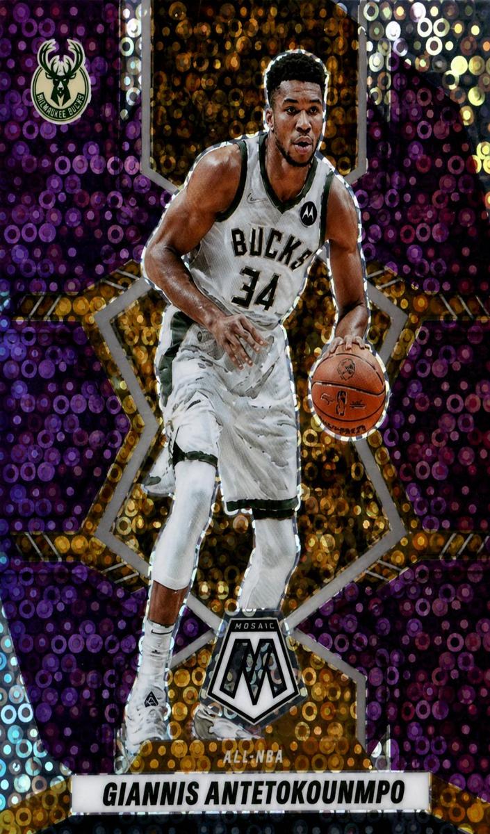2021 Panini Mosaic Basketball Fast Break Purple Giannis Antetokounmpo #281