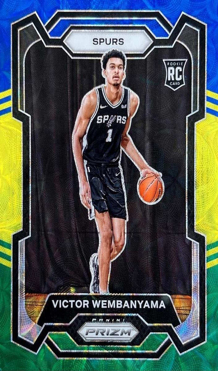 2023 Panini Prizm Basketball Choice Blue Yellow and Green Victor Wembanyama #136 SGC 9