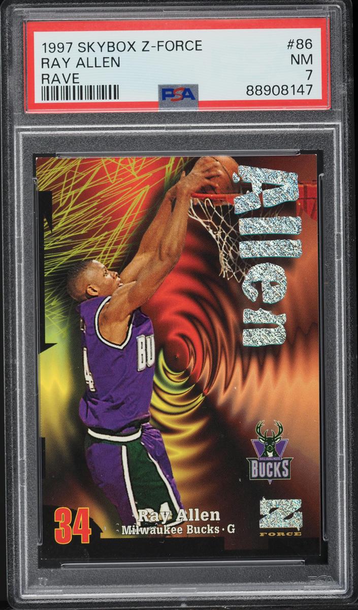 1997 Skybox Z-Force Basketball Rave Ray Allen #86 PSA 9