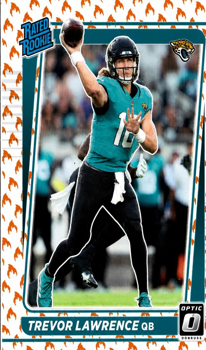 2021 Donruss Optic Football Fire Trevor Lawrence #201 CSG 9.5
