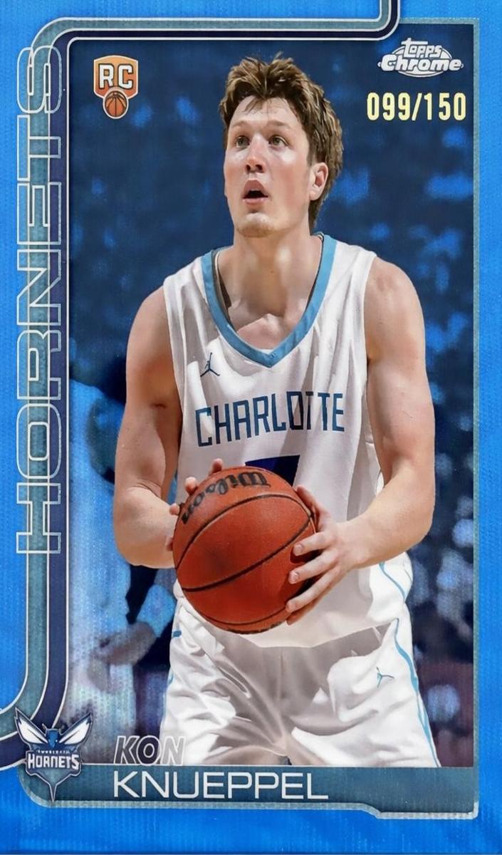 2025 Topps Chrome Basketball Blue Wave Refractor Kon Knueppel #254