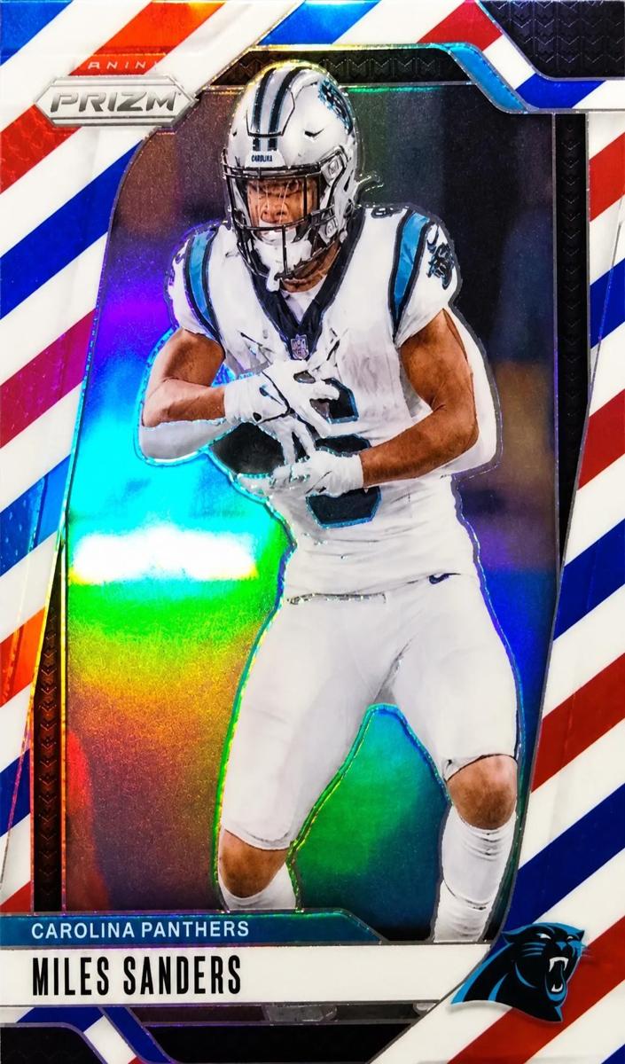 2024 Panini Prizm Football Red White and Blue Miles Sanders #38