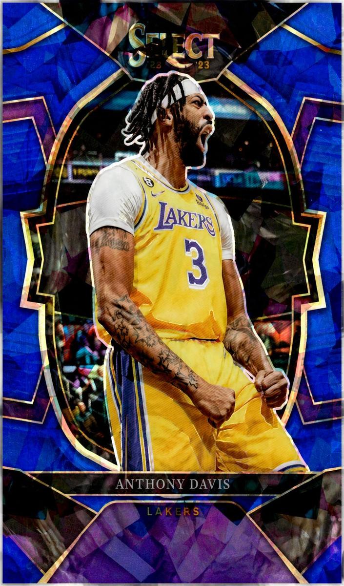 2022 Panini Select Basketball Blue Cracked Ice Anthony Davis #17 PSA 9