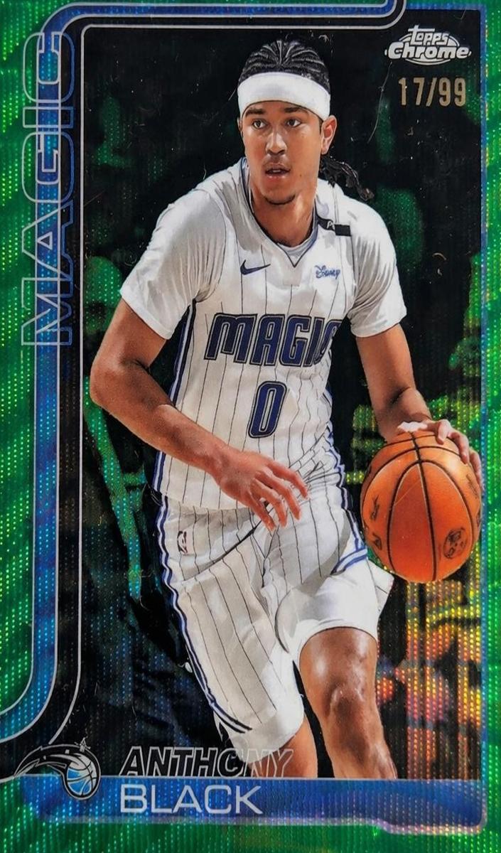 2025 Topps Chrome Basketball Green Wave Refractor Anthony Black #103