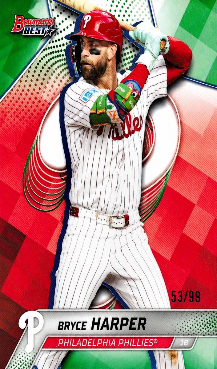 2025 Bowman's Best Baseball Green Refractor Bryce Harper #65