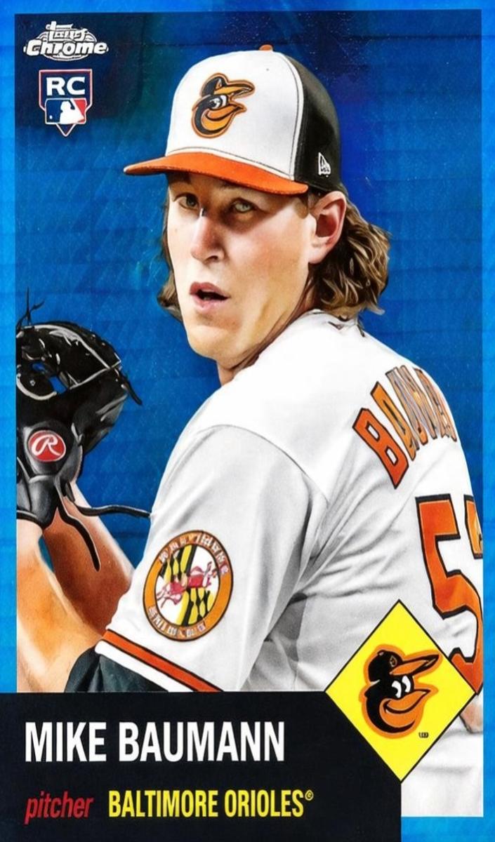 2022 Topps Chrome Platinum Anniversary Baseball Blue Prism Refractor Mike Baumann #242