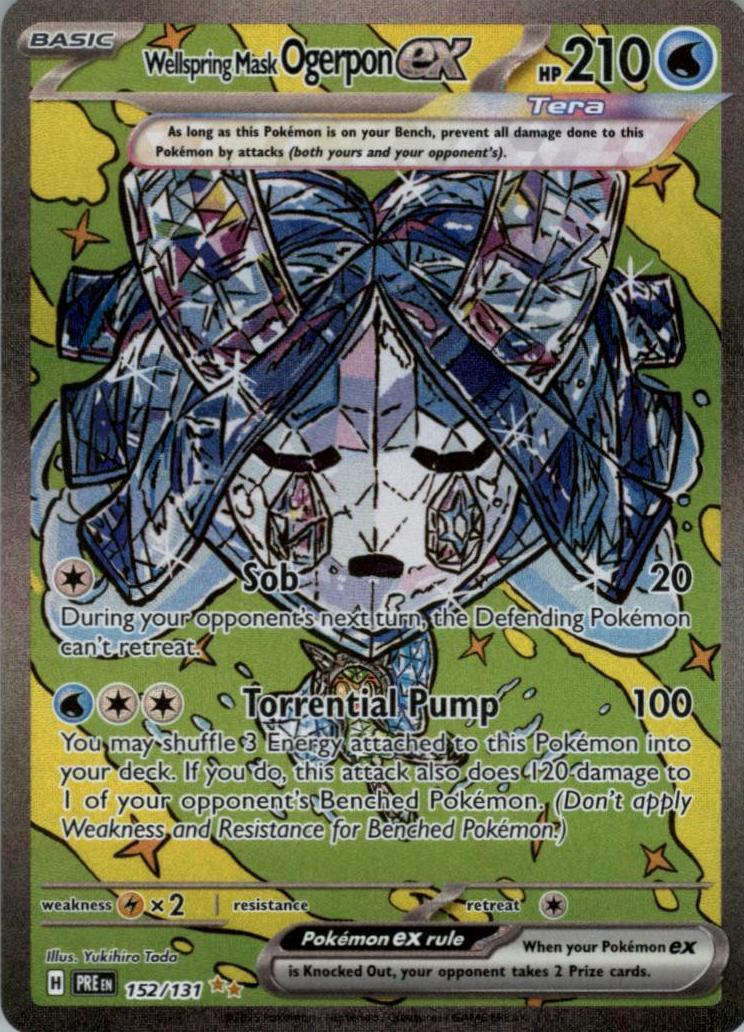 2025 Pokemon Scarlet & Violet Prismatic Evolutions Wellspring Mask Ogerpon EX #152 PSA 9