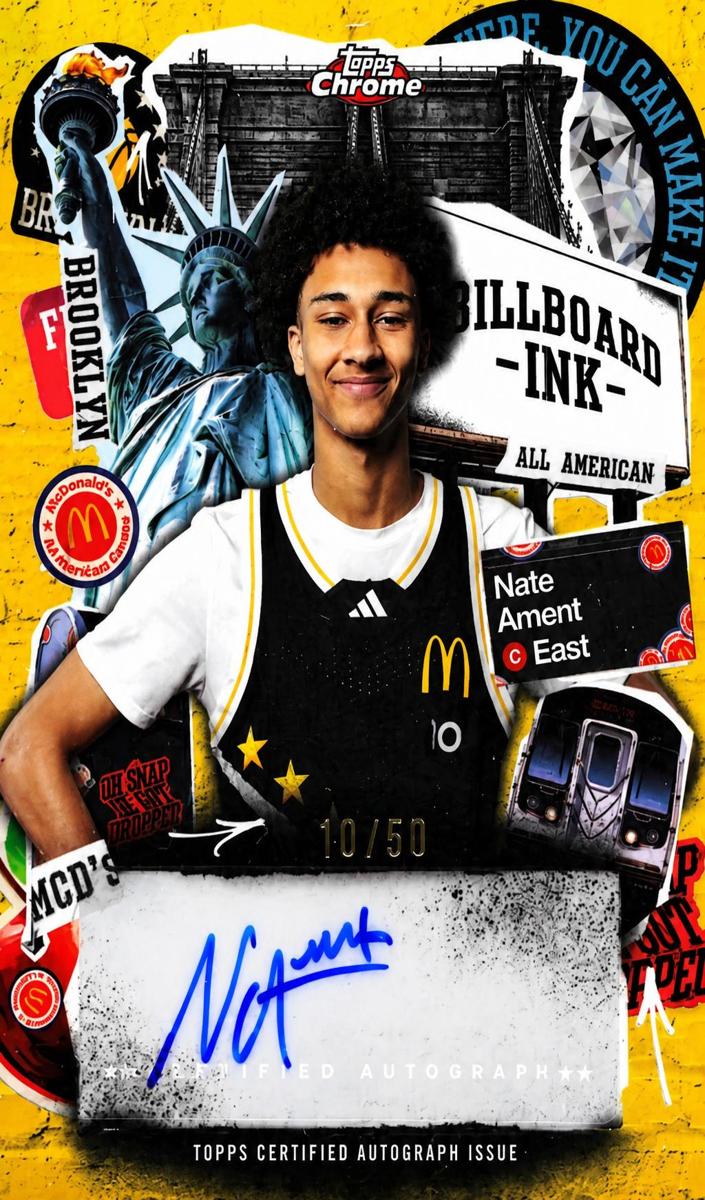 2025 Topps Chrome McDonald's All American Basketball Gold Refractor Nate Ament #BI-NA