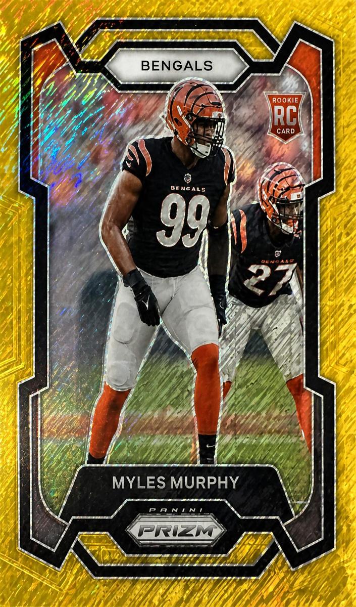 2023 Panini Prizm Football Gold Shimmer Myles Murphy #320 PSA 9